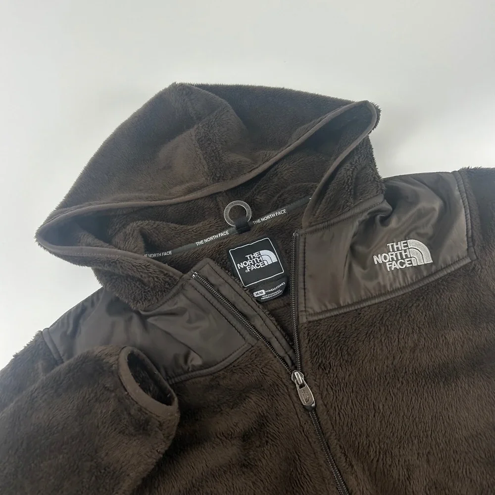 The North Face WMNS N Sherpa Teddy Fleece Hoodie Chocolate Brown Full Zip Jacket